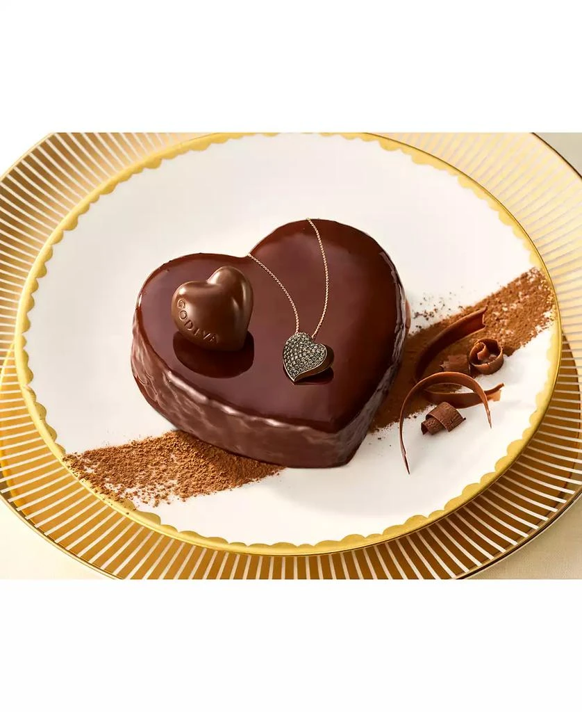 Le Vian GODIVA x Le Vian® Chocolate Enamel Ganache Heart Pendant Necklace Featuring Chocolate Diamond (1-3/8 ct. t.w.) & Enamel Pavé in 14k Rose Gold 5