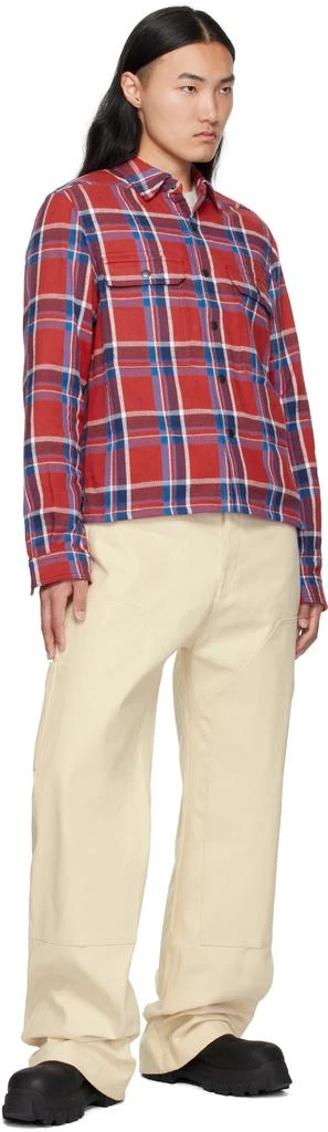 Rick Owens Red 
Navy Hollywood Cropped Overshirt 4