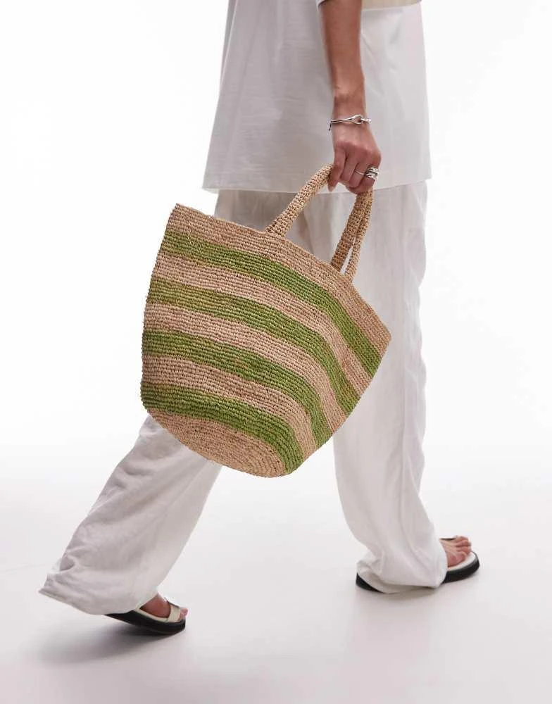 Topshop Sale Wicker Bag Topshop Topshop Goldie Stripe Straw Bag In
