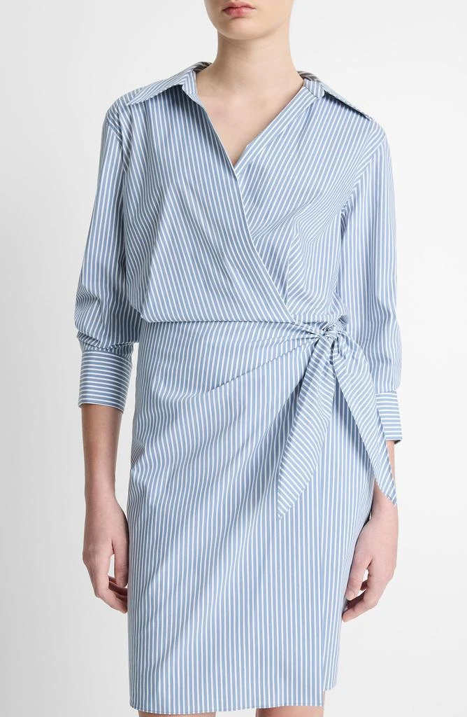Vince Furrow Stripe Long Sleeve Wrap Shirtdress 3