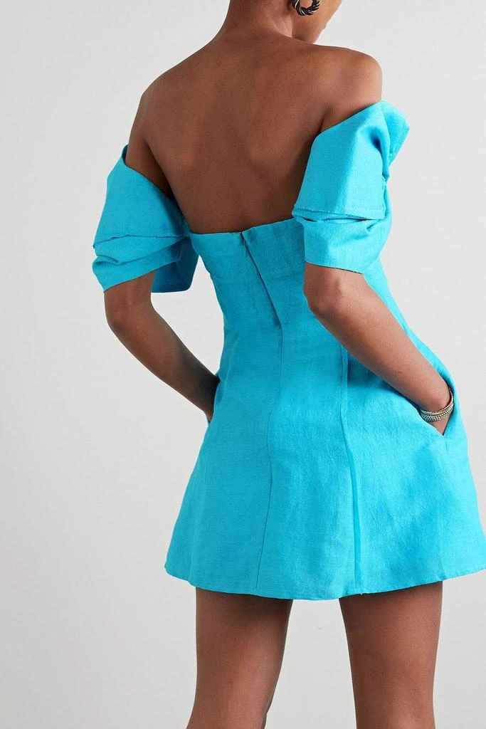 Cult Gaia Asal off-the-shoulder gathered woven mini dress 3