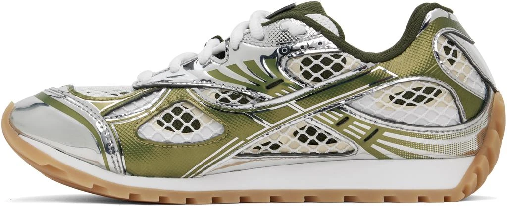 Bottega Veneta Silver & Green Orbit Sneakers 3