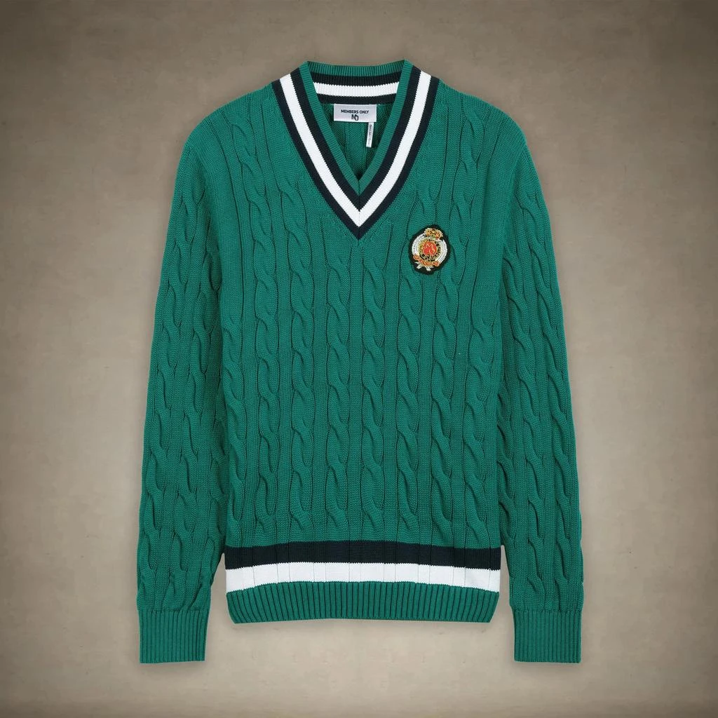 Members Only Men's Cable Knit Cricket Sweater 6