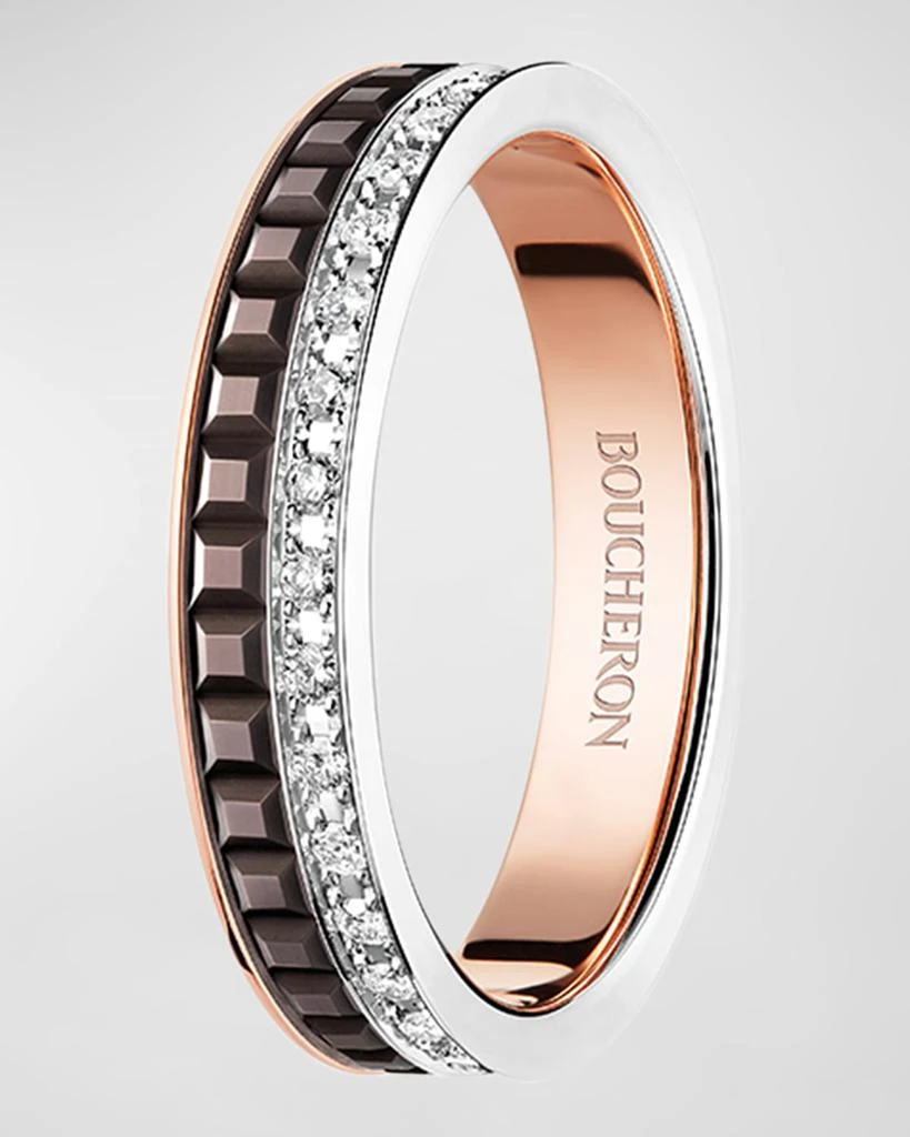 Boucheron Quatre 18K Tricolor Gold Classique Diamond Ring 3