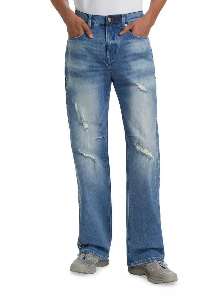 RTA Underworld Zed Bead-Embroidered Flared Jeans 3