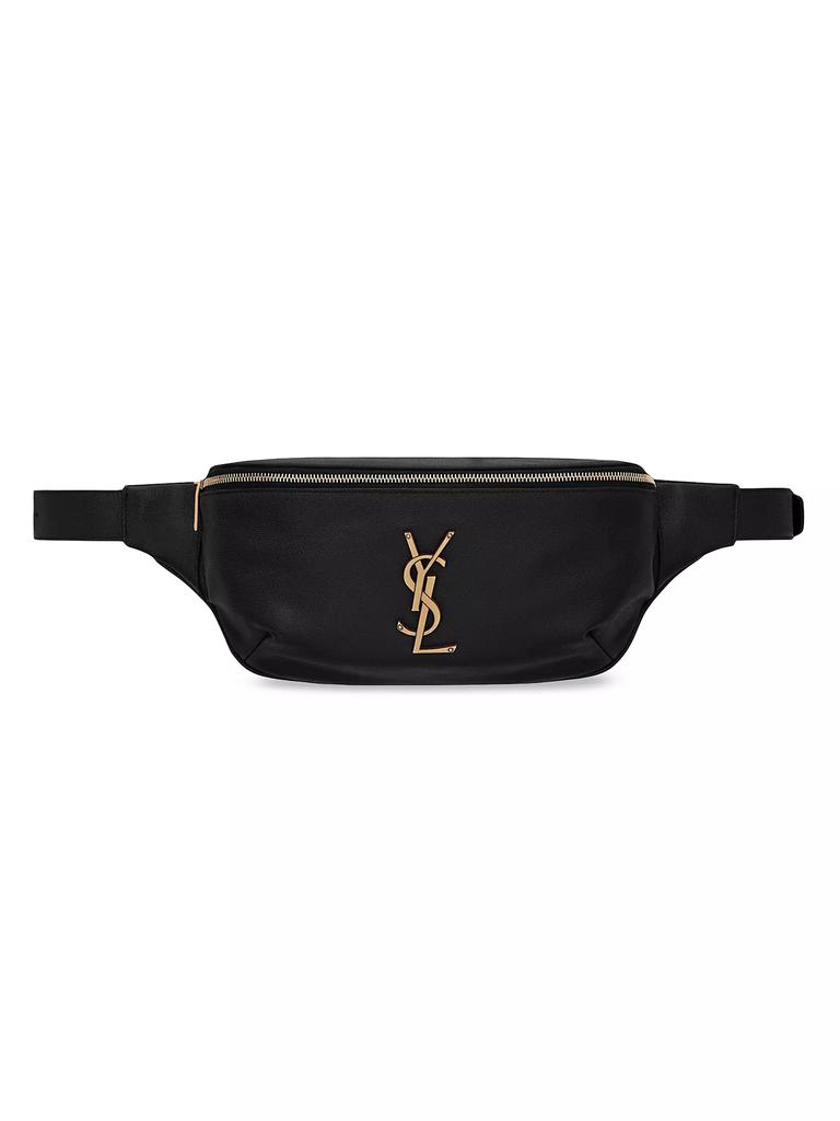 Yves Saint Laurent Cassandre Classic Belt Bag In Grain De Poudre Embossed Leather