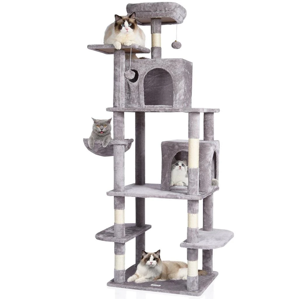 Cat Tree 68.5" Cat Tower with Cat Condos Sisal Scratching Post Light Grey   On Sale Now with Up to 60% Off | Discover Exclusive Deals & Savings at  BeyondStyle  Authentic