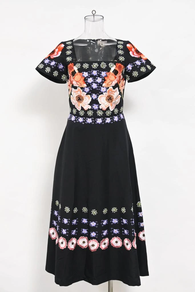 Temperley London Floral Embroidered Dress in Black Cotton 6
