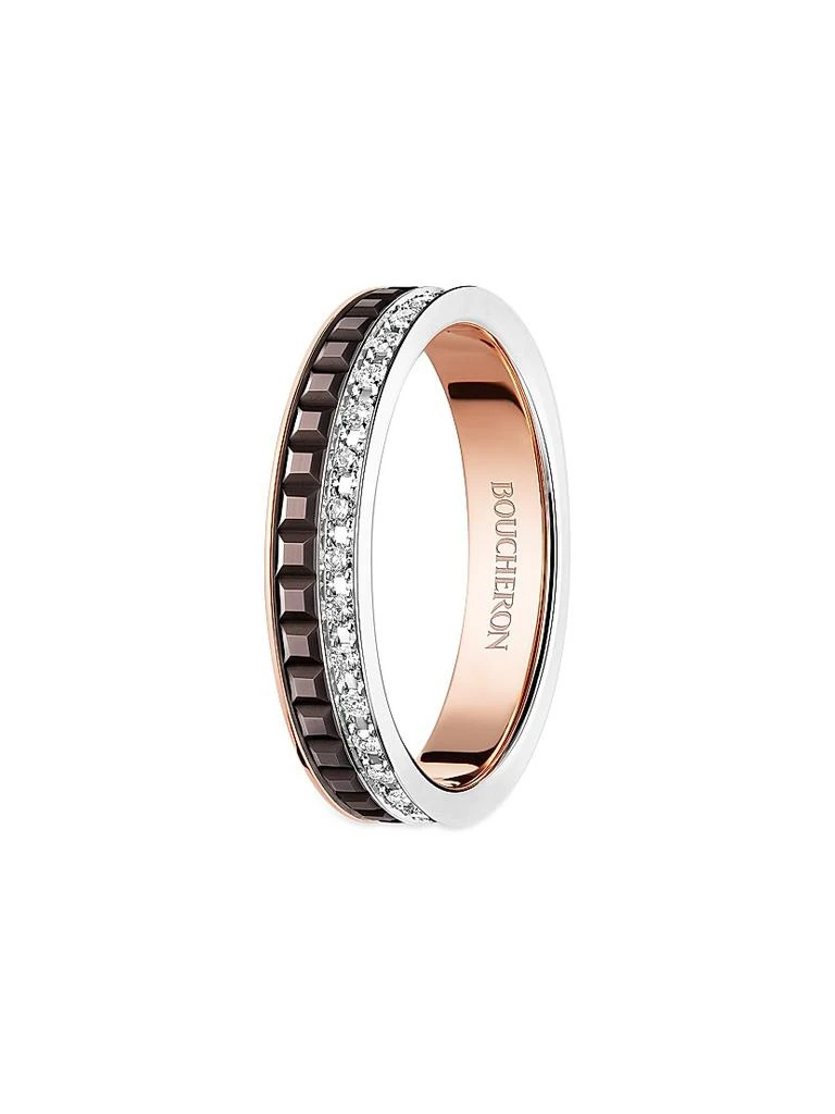 Boucheron Unisex Quatre Classique Tri-Tone 18K Gold, PVD & 0.25 TCW Diamond Wedding Band 3