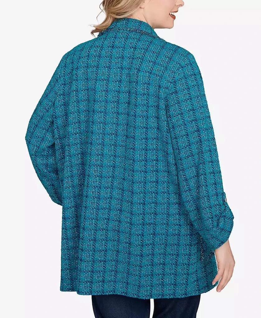 Ruby Rd. Plus Size Open Front Tweed Patch Pocket Jacket 5