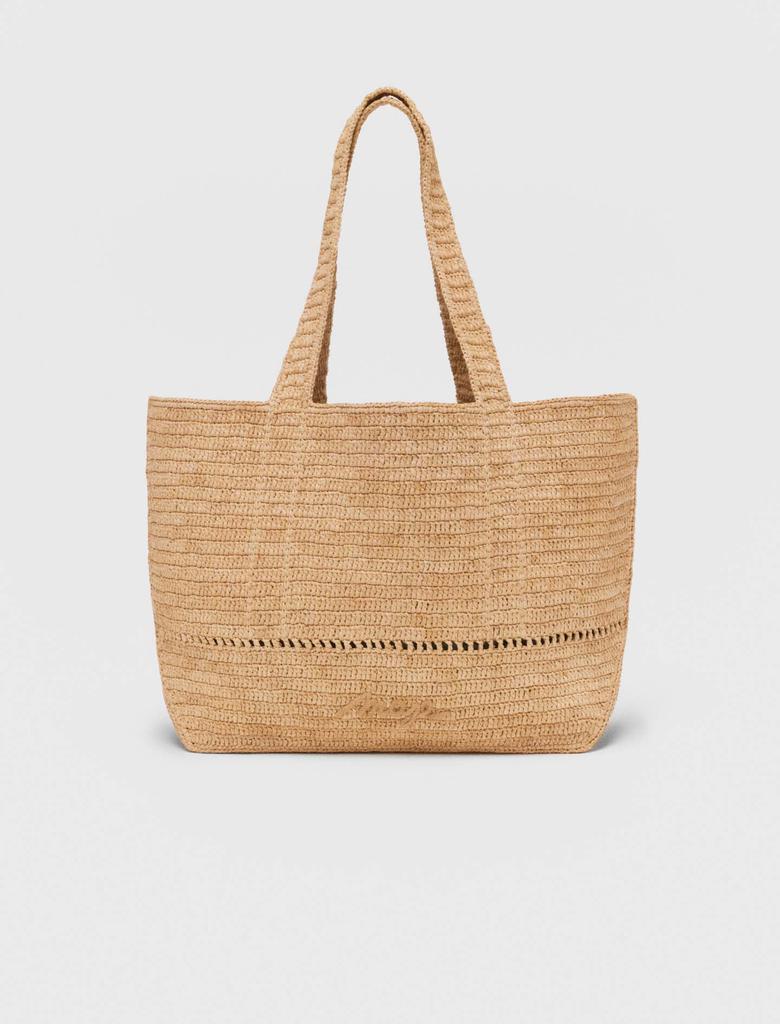 Maje Maje Woman's raffia Natural crocheted raffia tote bag for Spring/Summer