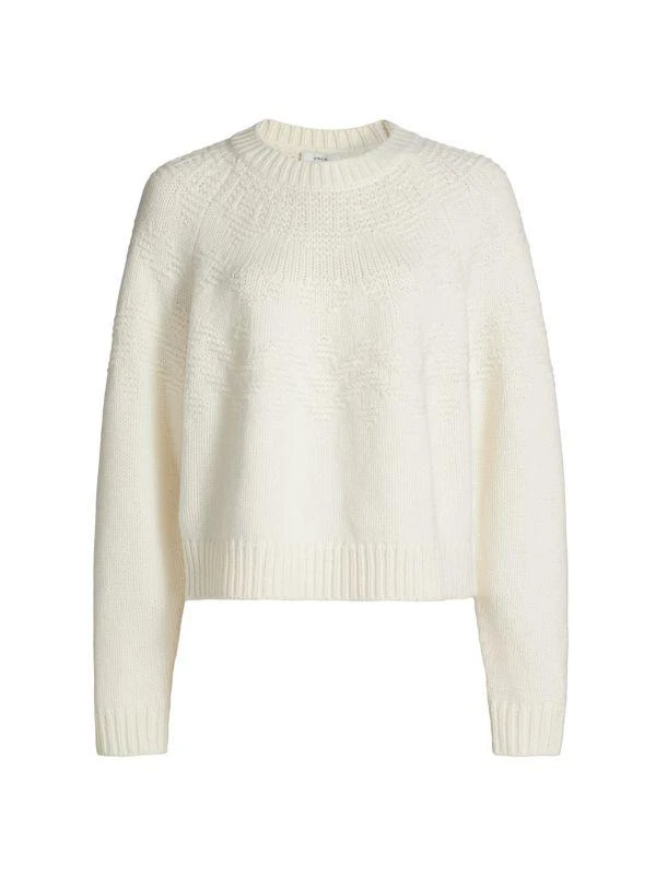Vince Textured Raglan Wool Fair Isle Sweater 6