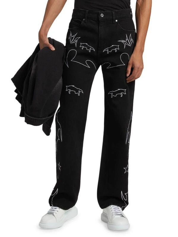 RTA Jonas Western Wide-Leg Jeans 1