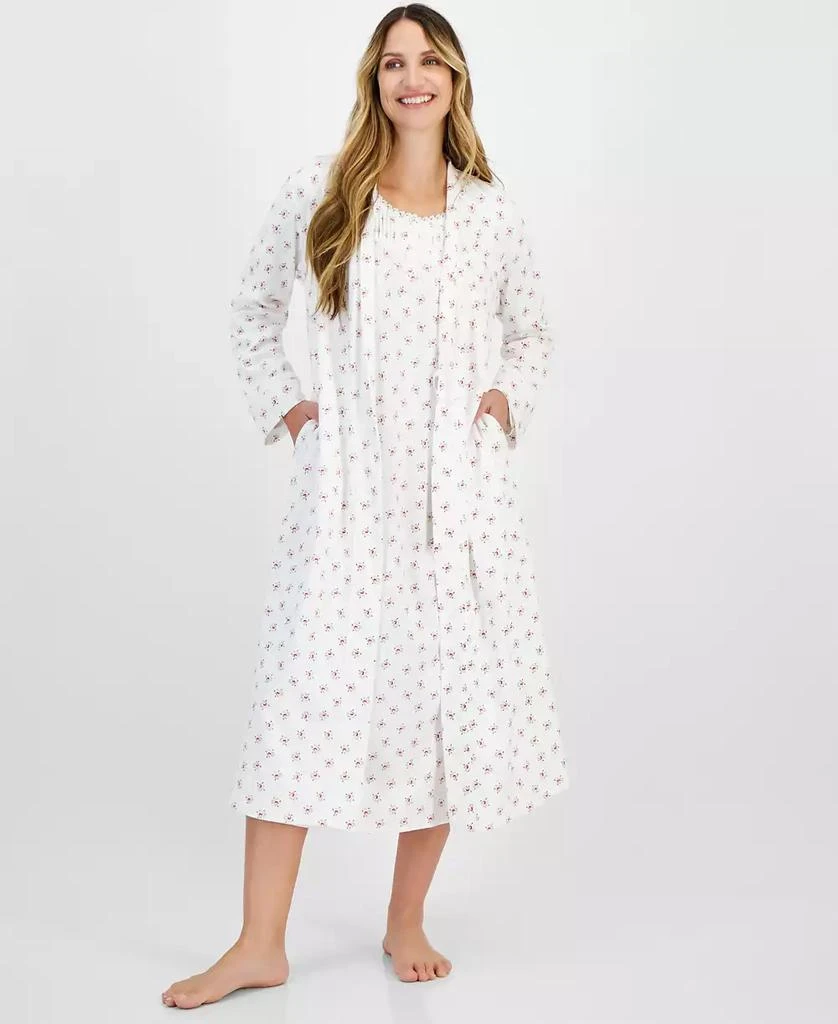 Charter Club Women's Cotton Floral Long Robe, Created for Macy's 2