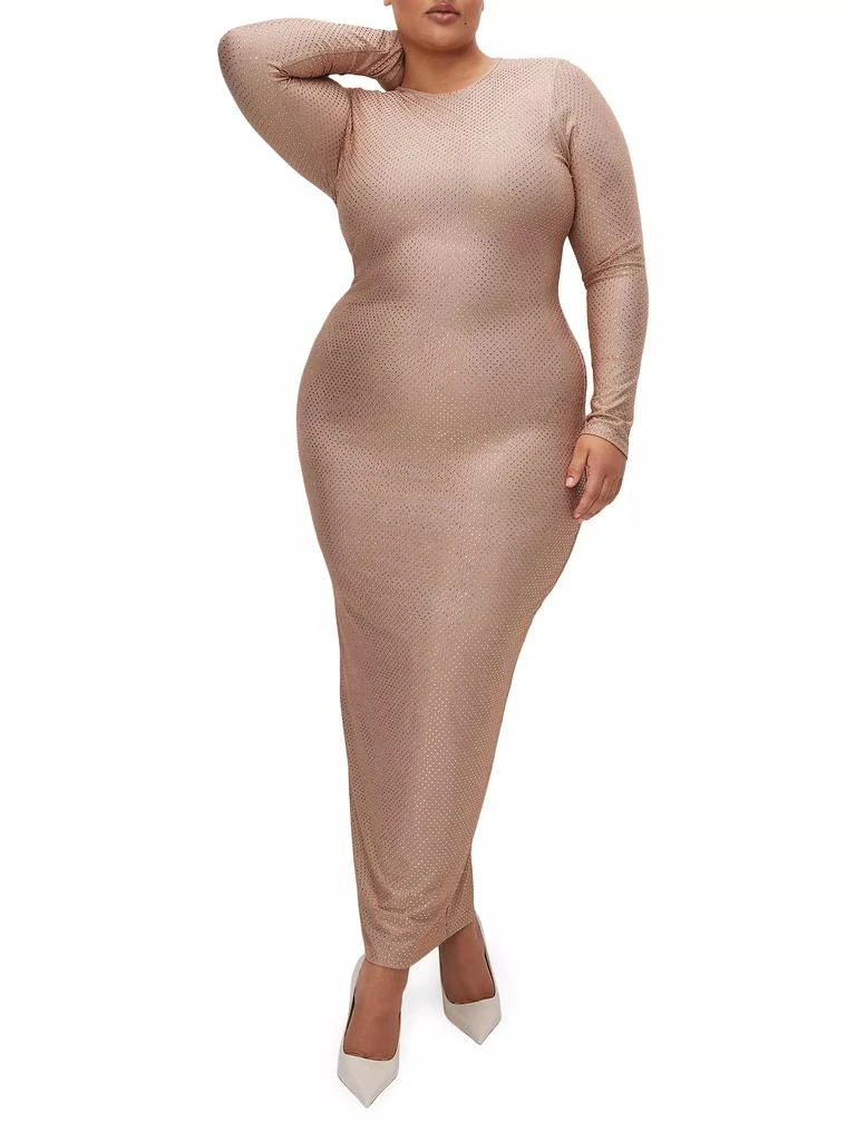 Good American Crystal Crew Long-Sleeve Maxi Dress 2