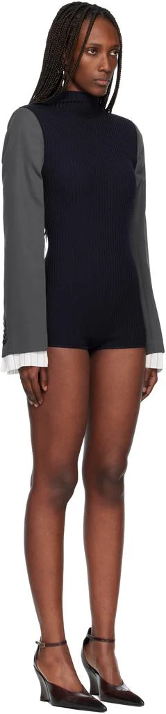 Jean Paul Gaultier Navy & Gray 'The Bi-Material Suit' Romper 2