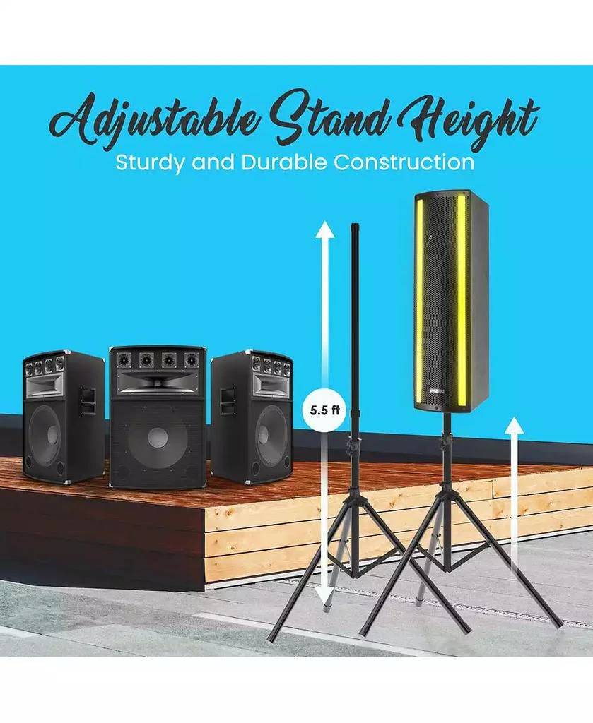 Pyle PS65ACT w/ Mic Input, Party Lights, FM Radio, Tripod
Remote Portable Bluetooth PA Speaker System 6
