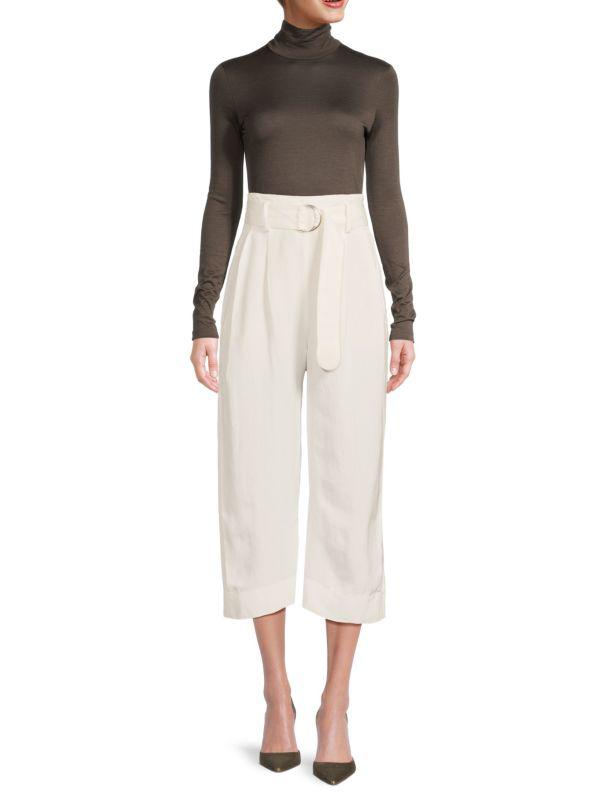 Akris Linen Blend Cropped Pants