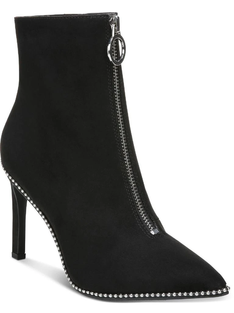 Bar III Briget Womens Microsuede Front Zipper Booties 1