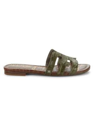 Sam Edelman Bay Croc-Embossed Leather Slides 1