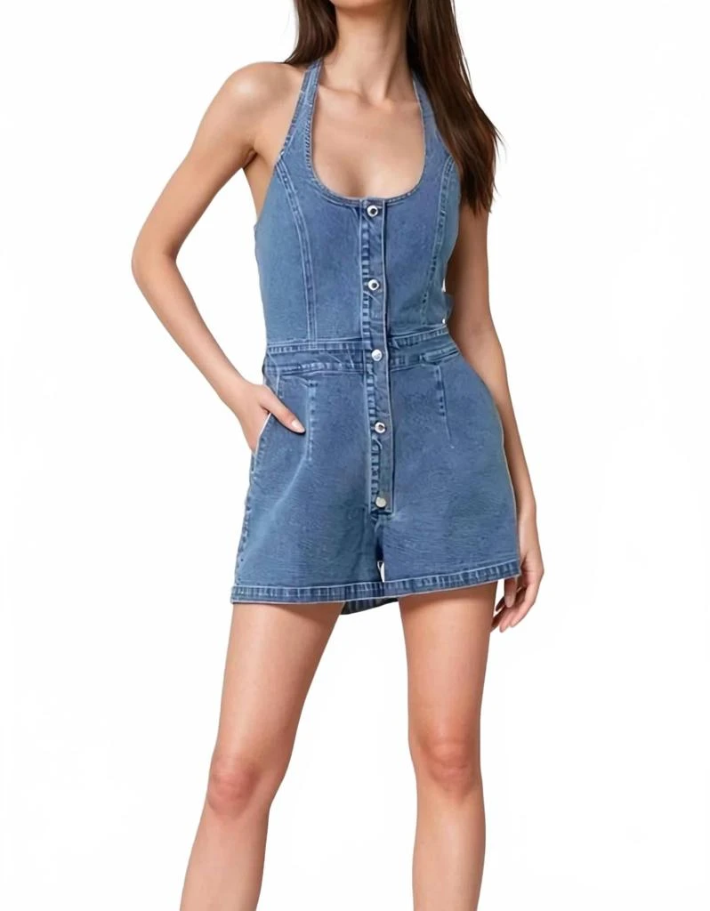 Shop Morgan Denim Romper In Blue on Sale at BeyondStyle  Get 20% Off Morgan  Denim Romper In Blue with Limited-Time Flash Deals, Exclusive Discounts,  and Special Offers. Enjoy Unbeatable Savings on