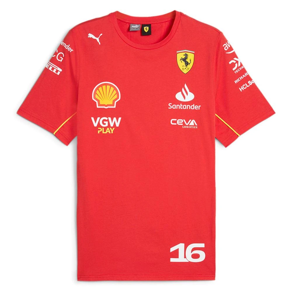 Puma Scuderia Ferrari Leclerc Logo Crew Neck Short Sleeve T-Shirt 3