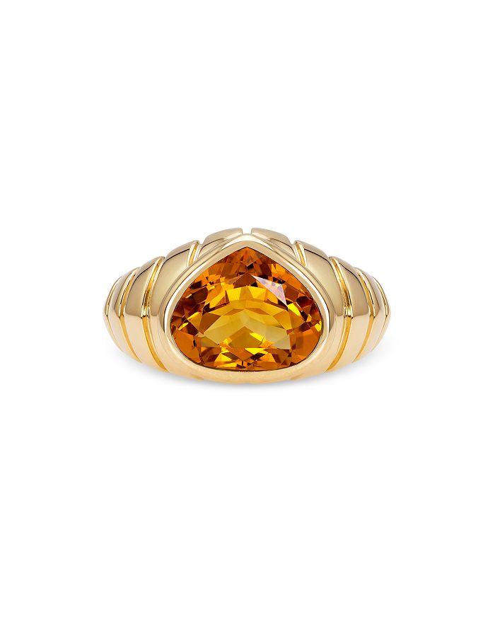 MARINA 18K Yellow Gold Timo Citrine Pear Statement Ring