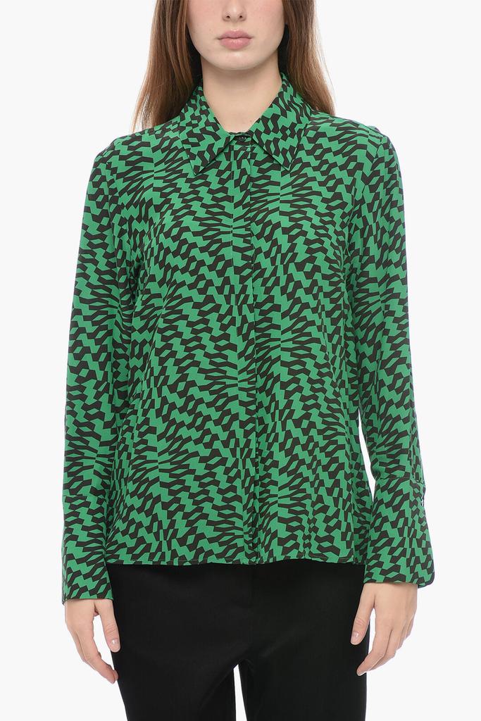 ATTIC AND BARN Attic And Barn Two-Tone Silk Blend HELENA Blouse