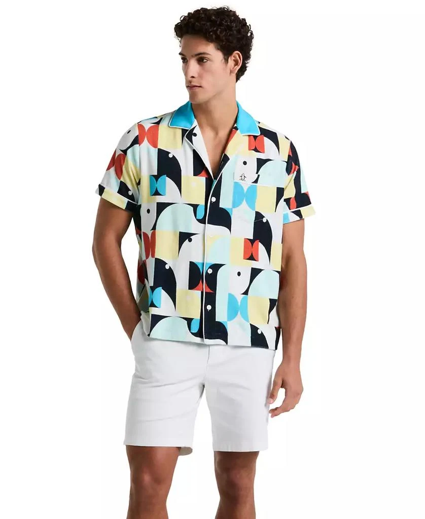 Original Penguin Men
s Slim-Fit Camp Collar Terry Short-Sleeve Shirt 4