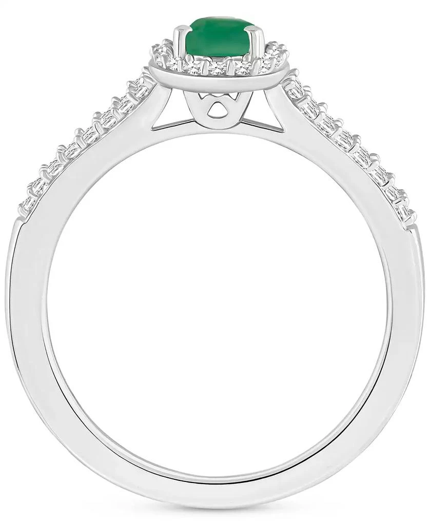 Macy's Sapphire (5/8 ct. t.w.) & Diamond (1/4 ct. t.w.) Oval Halo Split Shank Ring in Sterling Silver (Also in Ruby & Emerald) 3