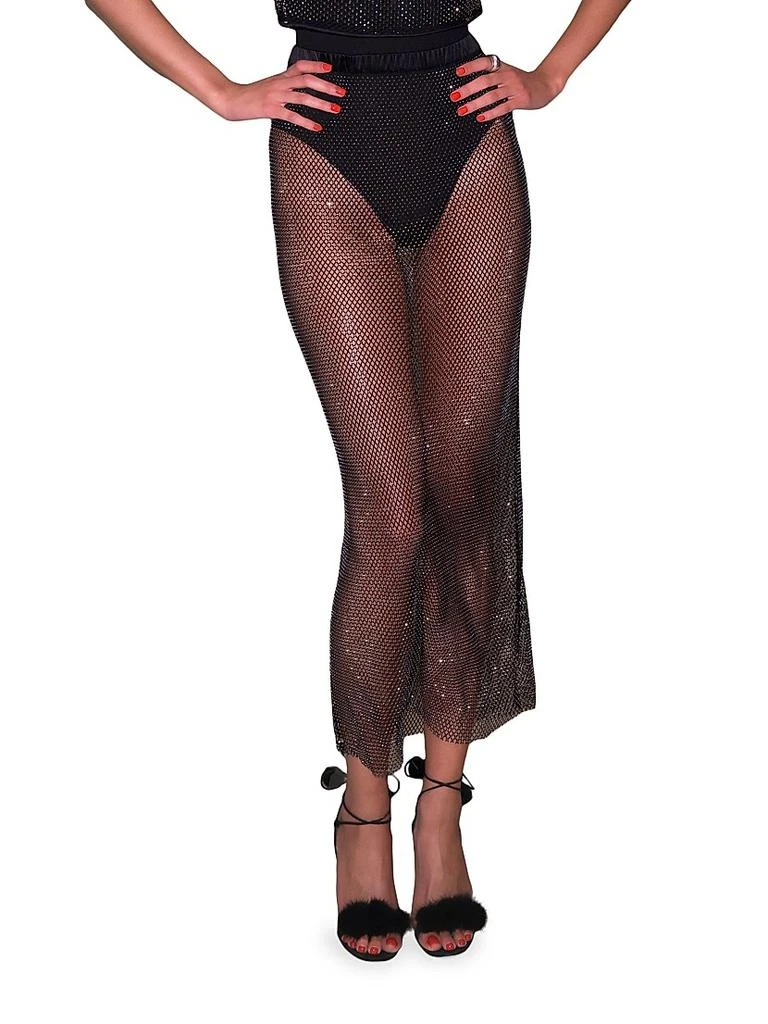 Fleur du Mal Rhinestone Fishnet Maxi Skirt 3