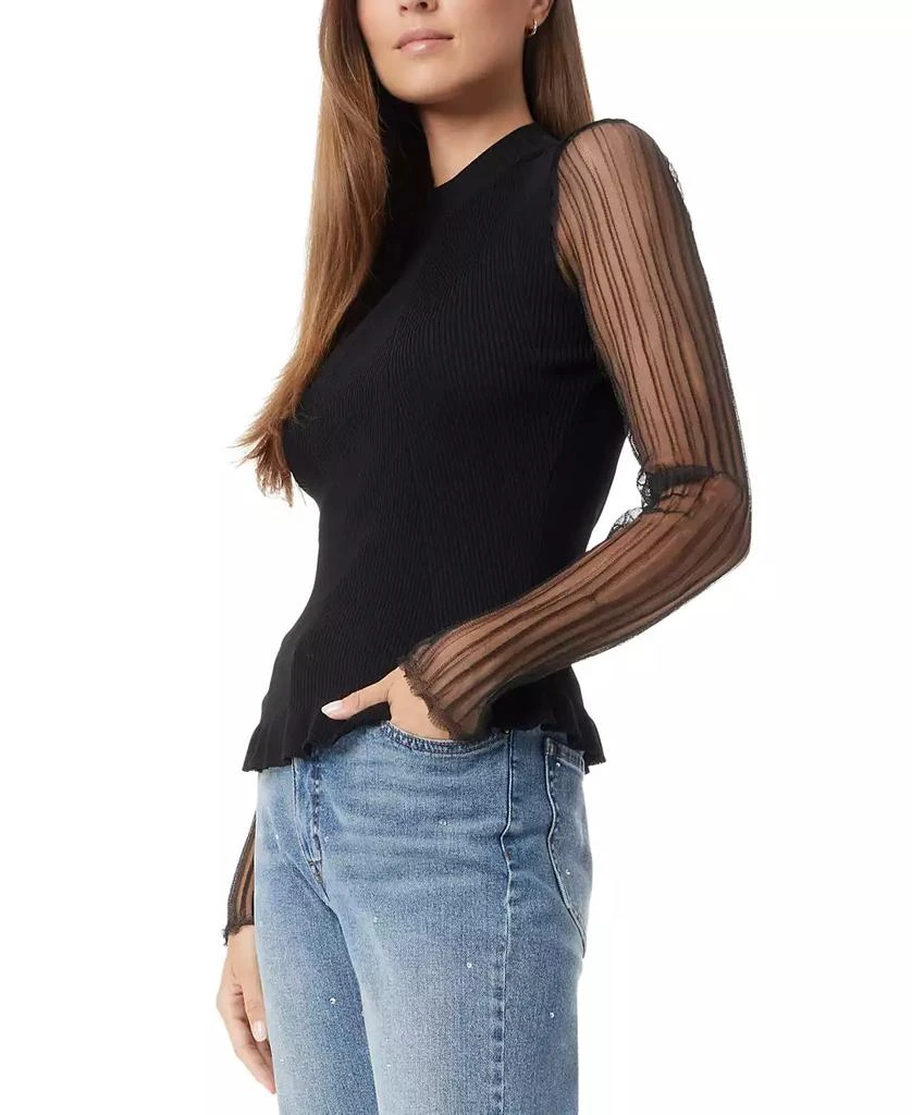 Sam Edelman Women's Aubree Pleated-Sleeve Mixed-Media Sweater 3