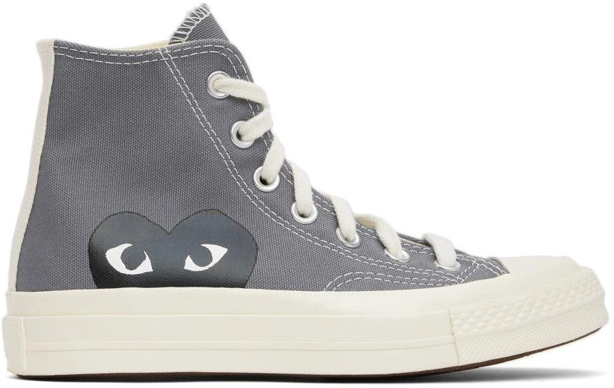 COMME des GARÇONS PLAY Grey Converse Edition Half Heart Chuck 70 High Sneakers 1