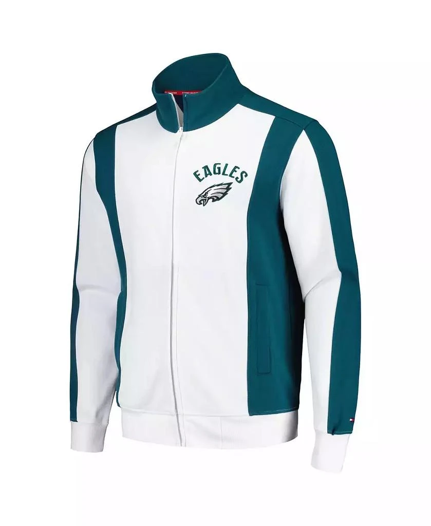Tommy Hilfiger Men's White/Midnight Green Philadelphia Eagles Nolan Full-Zip Track Jacket 4