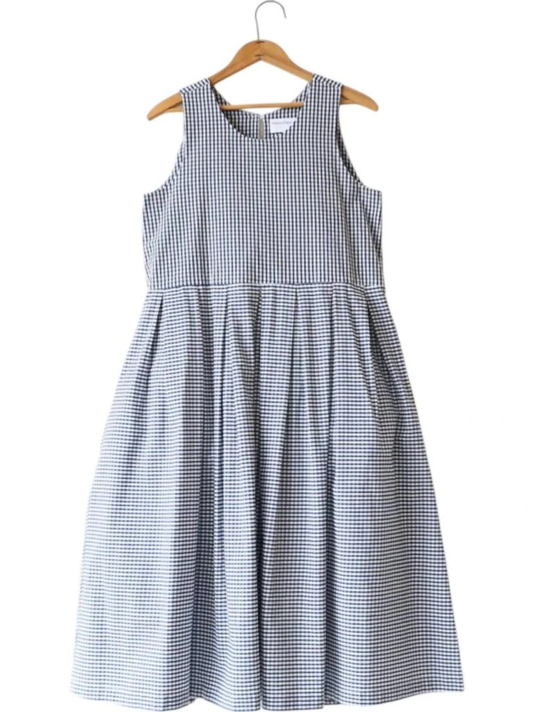 Fabiana Pigna Laurel Dress In Navy Gingham 1