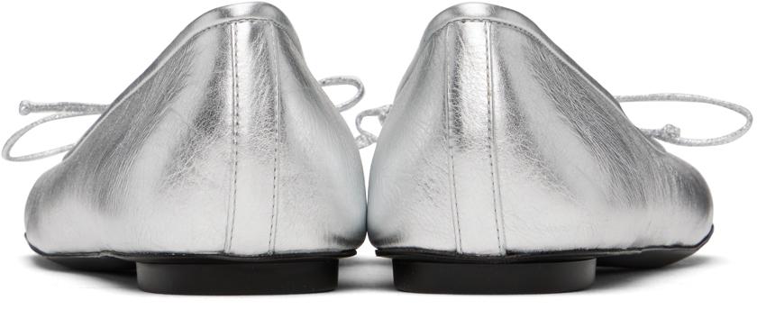 Balenciaga Silver Anatomic Ballerina Flats