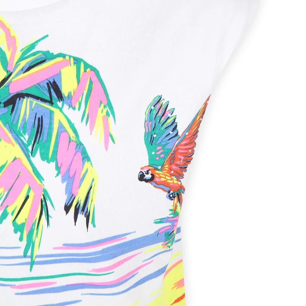 Billieblush White T-shir For Girl With Beach Print 3