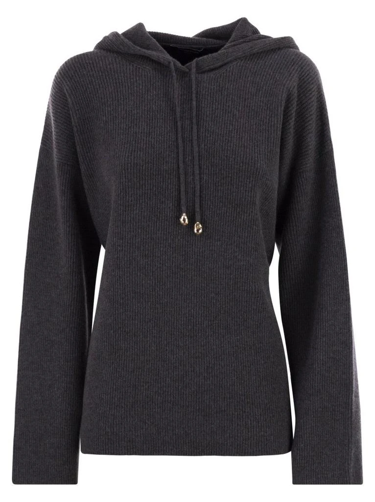 Fabiana Filippi English Ribbed Hooded Sweater