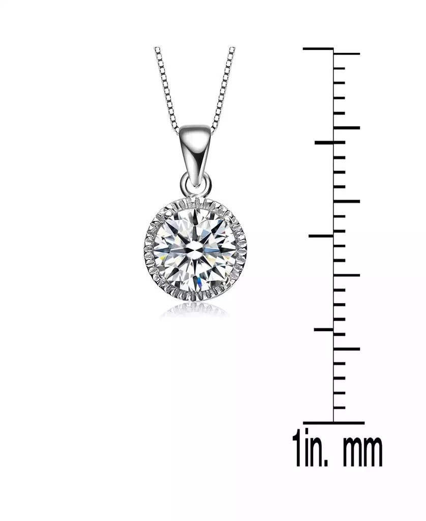 Genevive Sterling Silver White Gold Plated Cubic Zirconia Round Stud Style Necklace 4