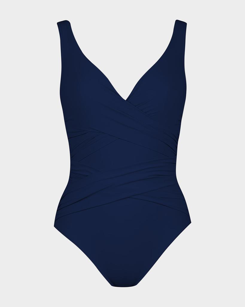 Karla Colletto Criss-Cross One-Piece Swimsuit
