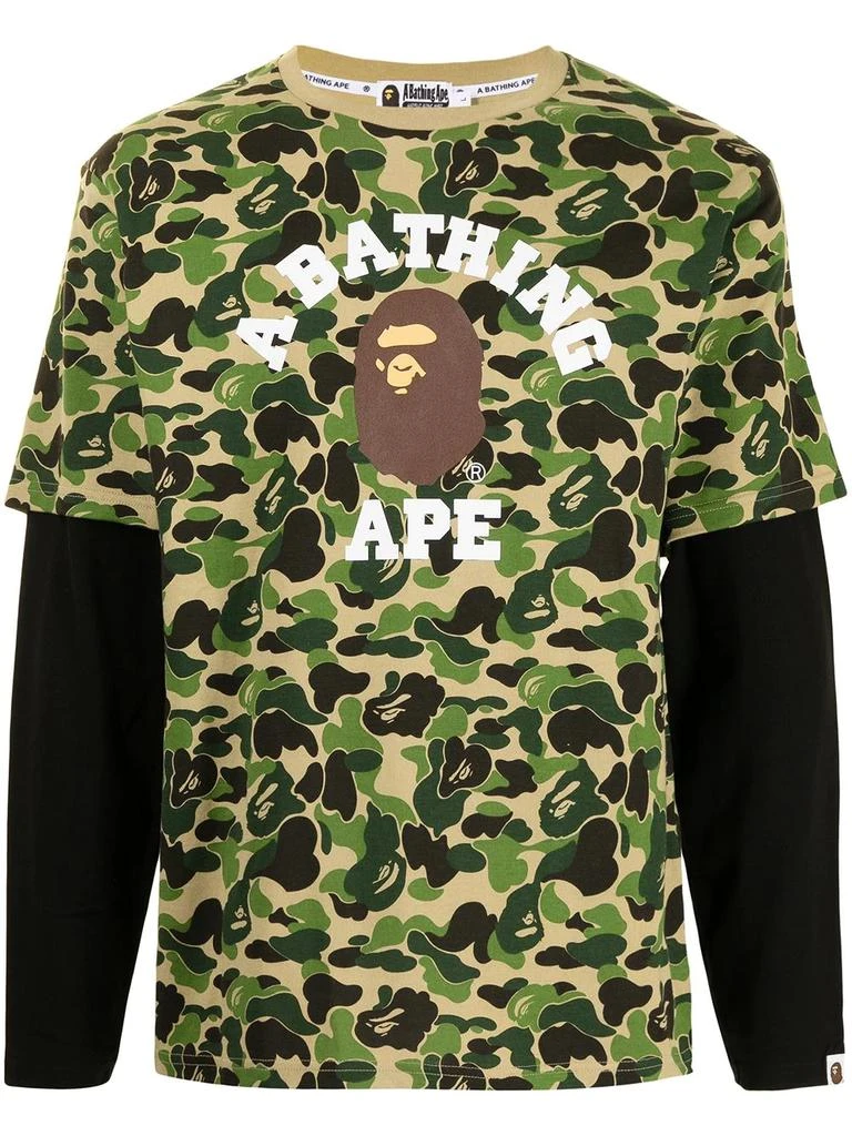 A BATHING APE® layered camouflage T-shirt - men 1