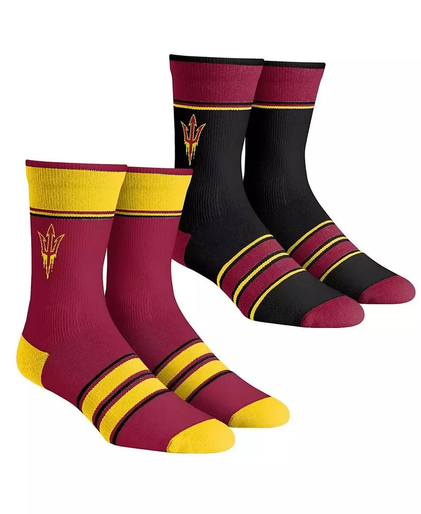 Rock 
Em Youth Boys and Girls Socks Arizona State Sun Devils Multi-Stripe 2-Pack Team Crew Sock Set