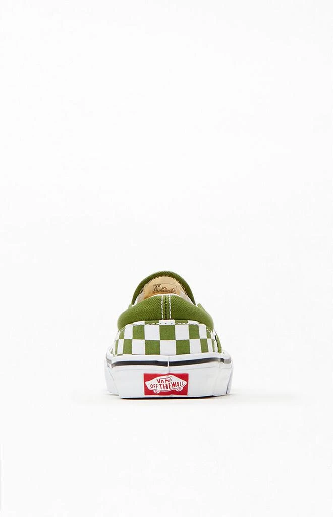 Vans Kids Green & White Checker Classic Slip-On Shoes 3