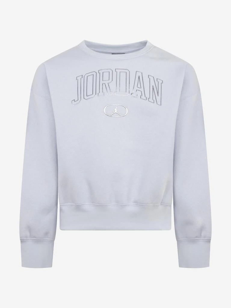 Jordan Girls Logo Sweatshirt in Grey 1
