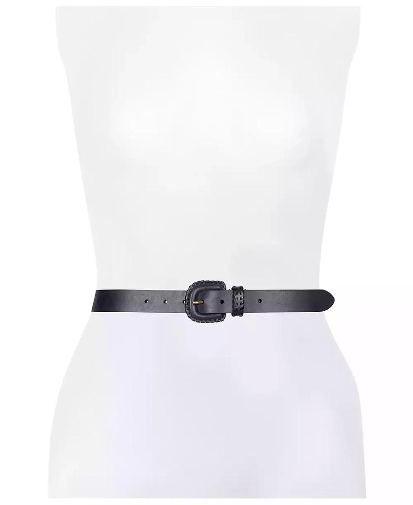 Frye Women's Covered Buckle Leather Lacing Belt 4