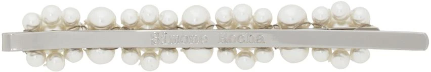 Simone Rocha Silver & White Flower Hair Clip 2