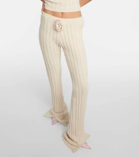 Magda Butrym Floral-appliqué split-hem flared pants 6