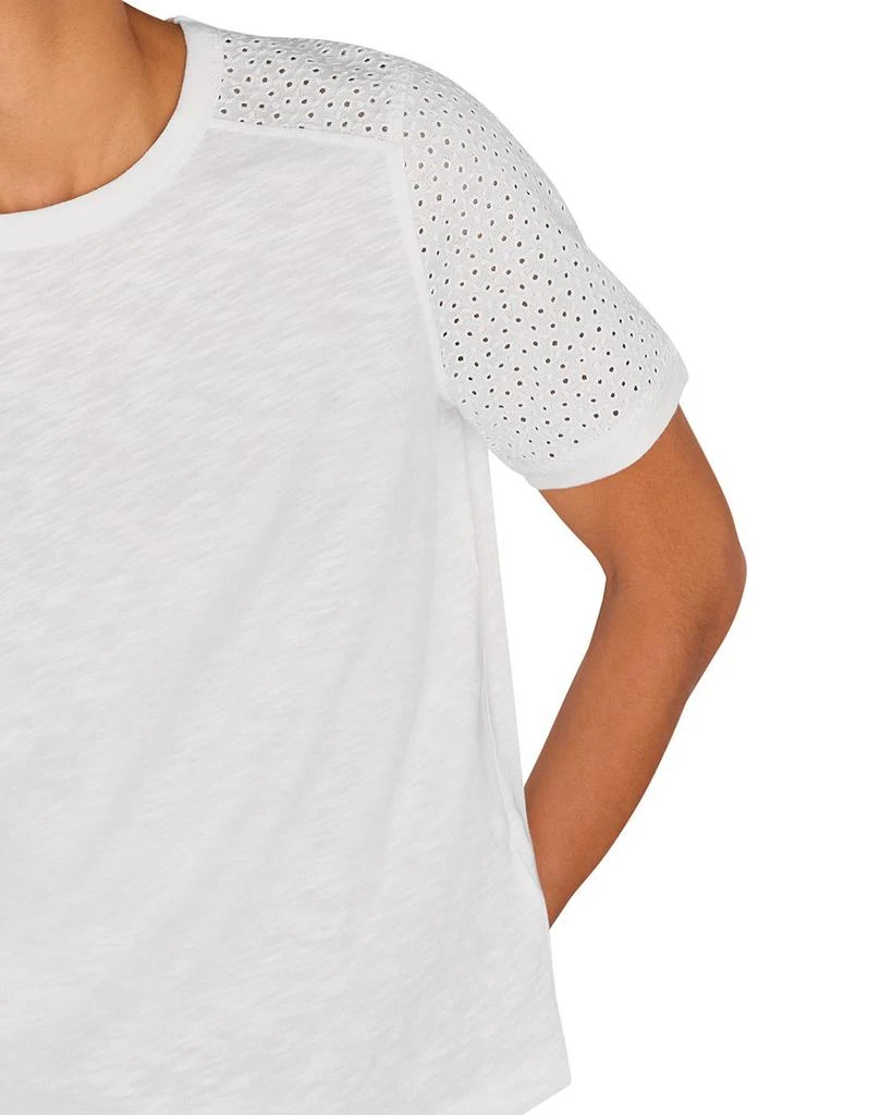 Whistles Broderie Sleeve Detail Tee 3