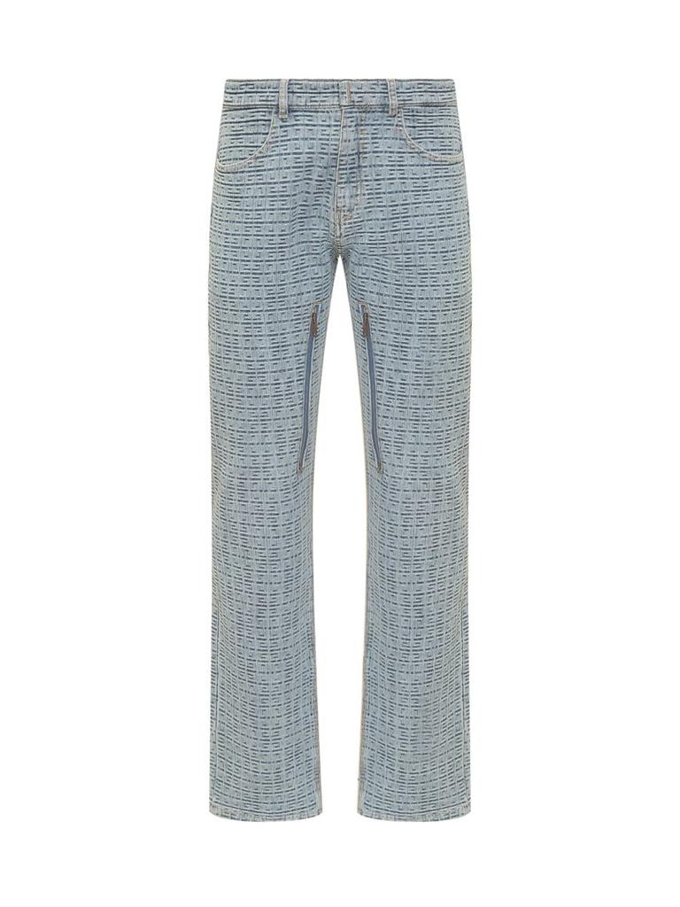 Balmain Monogram Jacquard Straight Denim Jeans - Pants