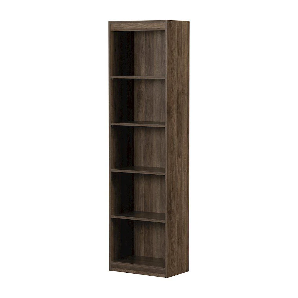 South Shore Furniture Axess 5-Shelf Narrow Bookcase, Natural Walnut 1